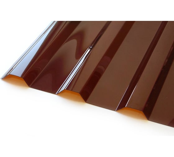 Профилированный монолитный поликарбонат Novattro МП/С-20 0.8мм 2 000х1 150мм ШК (13 терракотовый, 1UV) 4604638006838 1