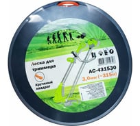 Леска для триммера GREEN REVOLUTION 3.0 мм крученый квадрат (в бобине 315м +/-5%) (100% нейлон) ЛС-431530
