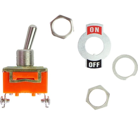 Тумблер Amperin E-TEN1021, 250V, 15А, 2 контакта, клеммы под винт, ON-OFF (9054) 301113 082872