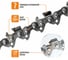 Цепь пильная MAXPILER BARRACUDA (Stihl 180 14, тверд) металл. коробка MXHP-1,3-50-3/8 3