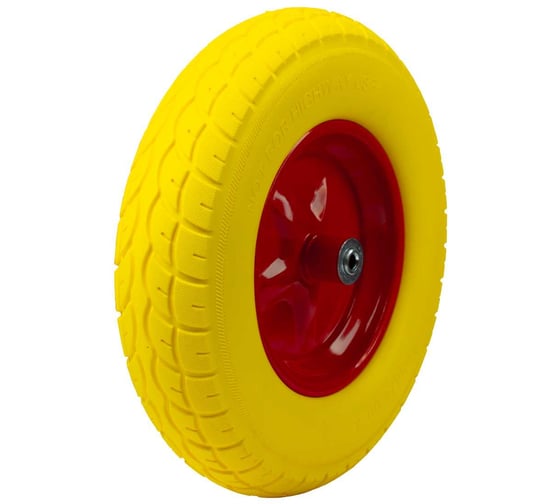 Колесо к тачке СИЛАЧ полиуретановое 4.00-8 ,12мм (5/90) 024679