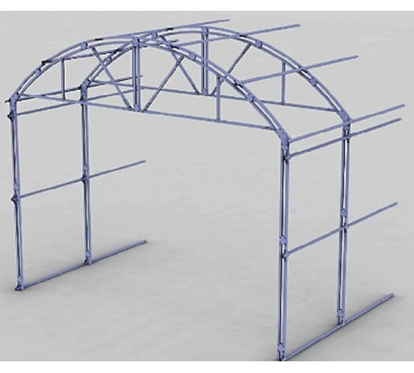 Удлинение каркас для теплицы (3x2х2.43 м; оцинкованное; краб шаг 1 м) AGRUS PrUd3x2х2,43ш1.0