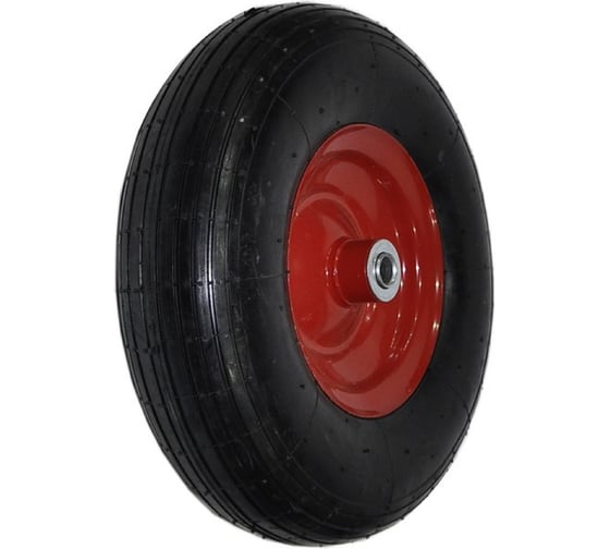 Колесо надувное HAUSKRAFTER чёрное 4,00-8 d-12, большое для одноколёсных усиленных садовых и строительных тележек 5036