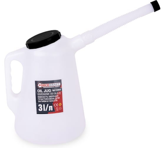 Емкость мерная Forcekraft пластиковая для заливки масла 3л FK-887C003(67371)