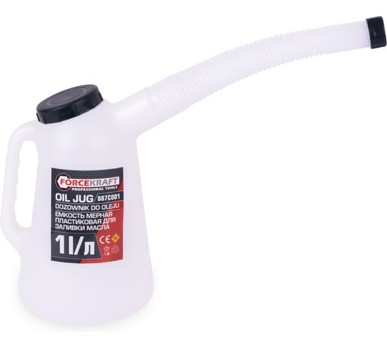 Емкость мерная Forcekraft пластиковая для заливки масла 1л FK-887C001(67365)