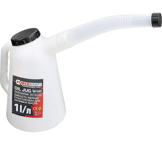 Емкость мерная Forcekraft пластиковая для заливки масла 1л FK-887C001(67365)