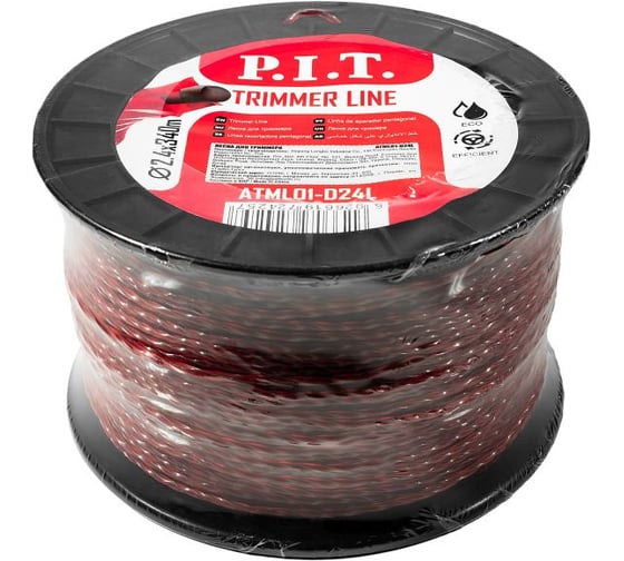 Леска для триммеров P.I.T. двухцветная 3LB 2.4 мм, бухта 340м ATML01-D24L