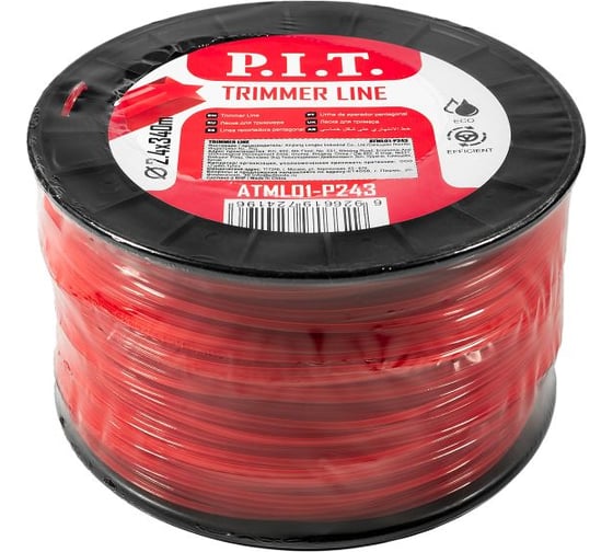 Леска для триммеров P.I.T. звезда 3LB 2.4 мм, бухта 340м ATML01-P243