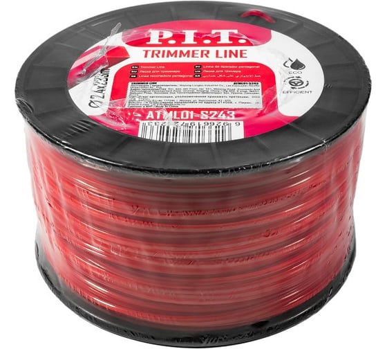 Леска для триммеров P.I.T. квадрат 3LB 2.4 мм, бухта 233м ATML01-S243