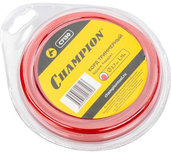 Корд триммерный Champion Square 2.7мм_ 15м (квадрат) C7130