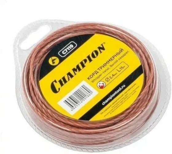 Корд триммерный Champion CHAMPION Whisper-twist 2,4мм, 15м, витой квадрат C7119