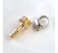 Наконечник латунный НР 1/2" - елочка 12 мм + хомут Профитт 4823464