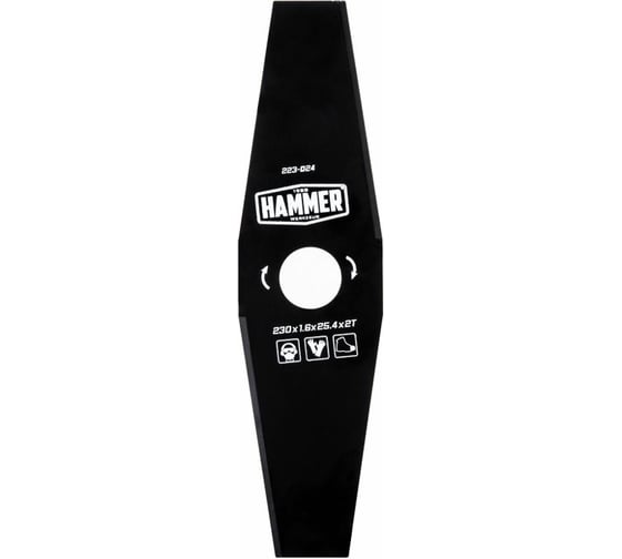 Нож 223-024 (230х1.6х25.4 мм; 2 зуба) для триммера Hammer 586886
