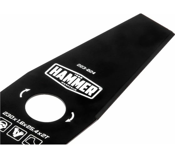 Нож 223-024 (230х1.6х25.4 мм; 2 зуба) для триммера Hammer 586886