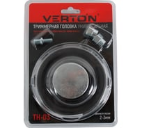Головка триммерная VERTON TH03 GARDEN М10 1 25 LH (полуавтомат быстрозажимная М10 1 25 LH Ø лески 2-3 мм кнопка металл в компл. переходники М8 1 01.27850.27867