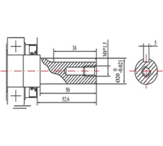 Двигатель EY20/Engine Key цилиндр под шпонку 20/50 ТСС 207490