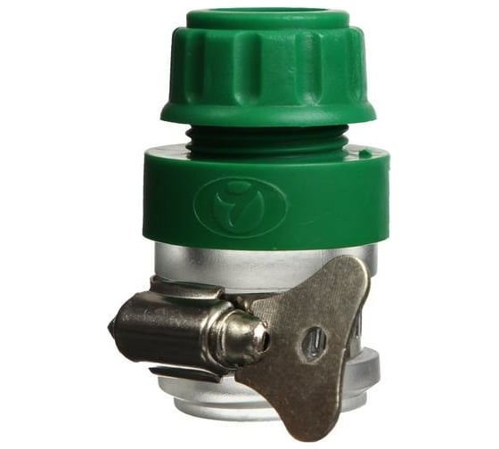 Коннектор с креплением на кран (3/4"; с хомутом; пластик/резина) Greengo 5226089