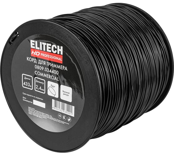 Леска 0809.034400 (круг,2,4мм,433м) HD Elitech 216304