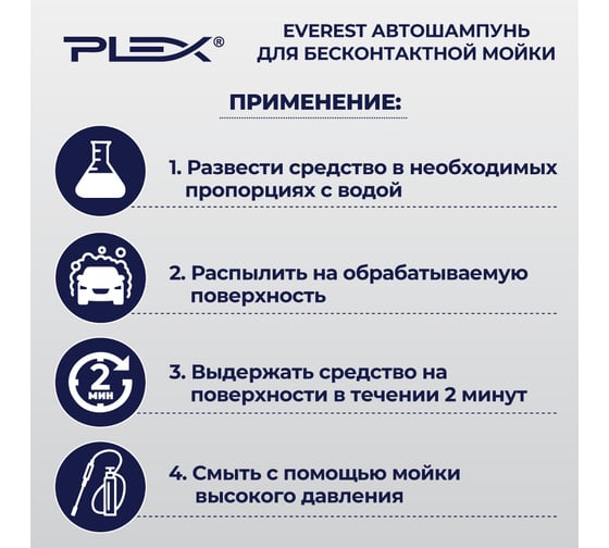 Автошампунь для бесконтактной мойки EVEREST 20 кг PLEX УТ000005278