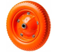 Полиуретановое бескамерное колесо для тачки / тележки (3.25-8, диаметр 360 мм, ось 12 мм, подшипник) А5 PU 2401-12 1005297