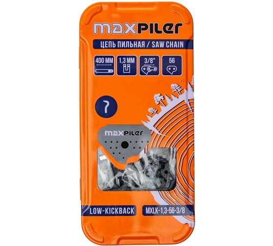 Цепь пильная MAXPILER (Partner.Poulan.Champion 137.142.240 16, низкая обр. отдача) MXLK-1,3-56-3/8