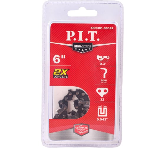 Цепь пильная для цепных пил P.I.T. DRUA 0,3-1,1-32, шина 6, для PKE20H-150A () ASCH01-0632R