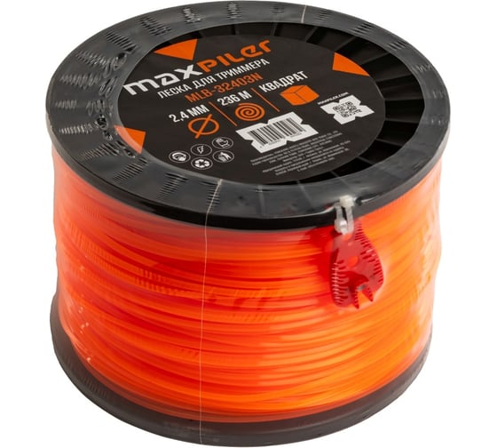 Леска для триммеров MAXPILER 2.4мм*3LB, квадрат, 236м () бухта, MLB-32403N 1
