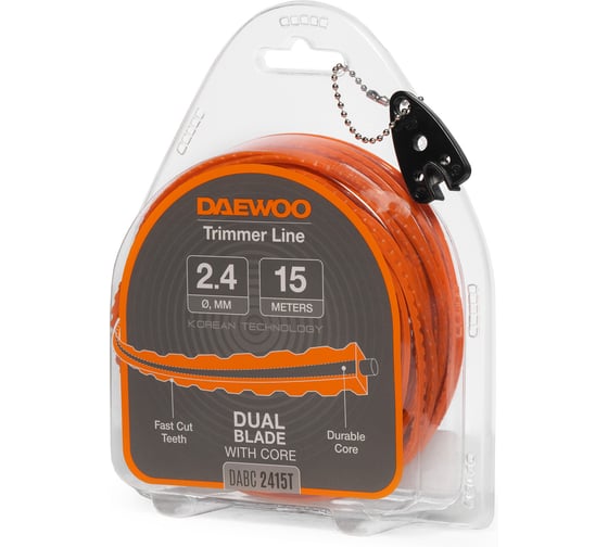 Леска для триммера DAEWOO (2,4 мм, 15 м, зубчатая) DABC 2415T