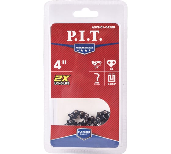 Цепь пильная P.I.T. для цепных пил ADVANCE 1/4-1,1-28, шина 4, для PKE20H-100A (), ASCH01-0428R