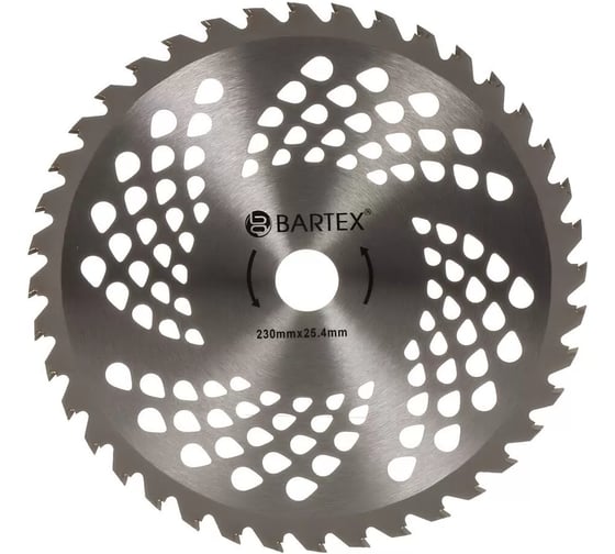 Нож для триммера Bartex TBS36 36зуб, 230 мм, d25.4 мм, 1.6 мм, с твердыми напайками 359853
