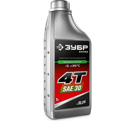 Минеральное масло ЗУБР Extra 4Т-30 1 л, для 4-тактных двигателей 70613-1