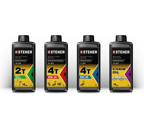 Масло минеральное 2T-M для 2-тактных двигателей, 1 л STEHER 76001-1
