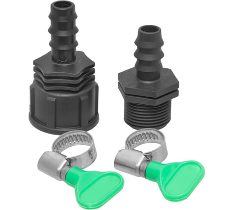 Штуцер MasterProf 3/4 с хомутами для подключения таймера капельного полива ДС.071355.ИМ