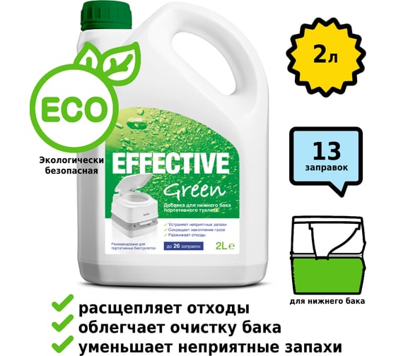 Туалетная жидкость Effective Green 2 л Thetford 30711RU
