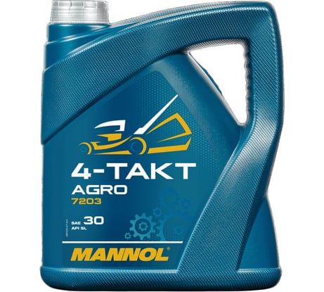 Масло моторное минеральное 4-TAKT AGRO SAE 30 4 л для садовой техники MANNOL 1441