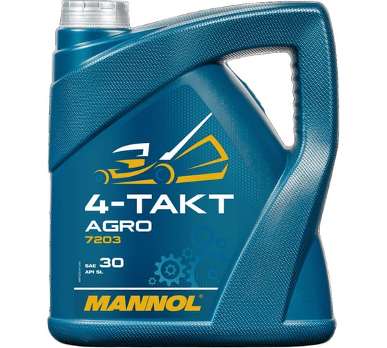 Масло моторное минеральное 4-TAKT AGRO SAE 30 4 л для садовой техники MANNOL 1441