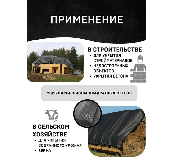 Тент защитный 6х10 м Rendell 00-00001616