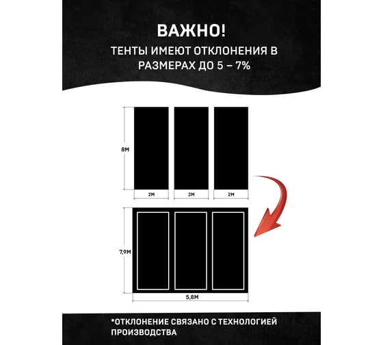 Тент защитный 6х10 м Rendell 00-00001616
