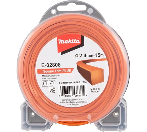 Леска триммерная квадратная 2.4 мм, 15 м Makita E-02808 1