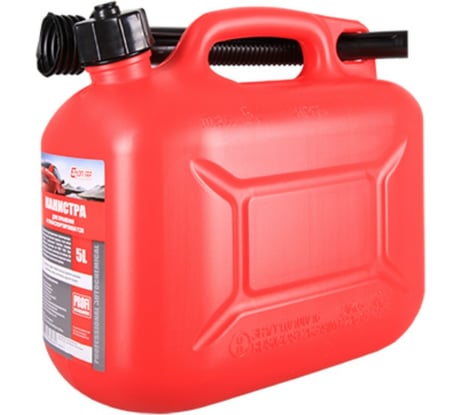Канистра 5 л, красная для топлива в комплекте с крышкой и лейкой 3ton 55297