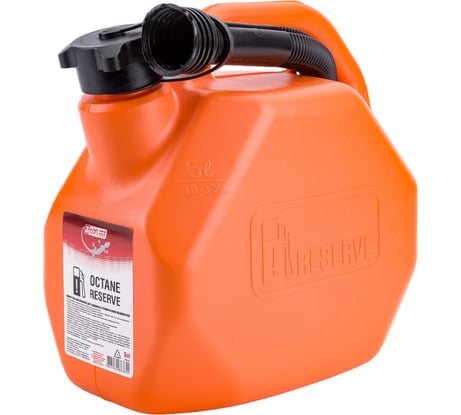 Канистра 5 л OCTANE RESERVE оранжевая для топлива (усиленная) с крышкой и лейкой 3ton 55381