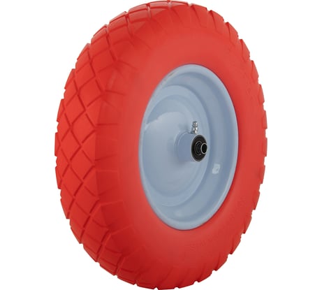 Колесо без камеры красное 4.00-8 400 мм, F12, ниппель для смазки МастерАлмаз 10506232