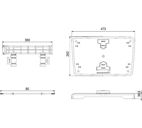 Комплект для SCALA1 Twin accessories set GAS Grundfos НС-1344180