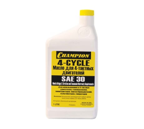 Масло минеральное SAE30 (1 л) для 4-х тактных двигателей CHAMPION 952810