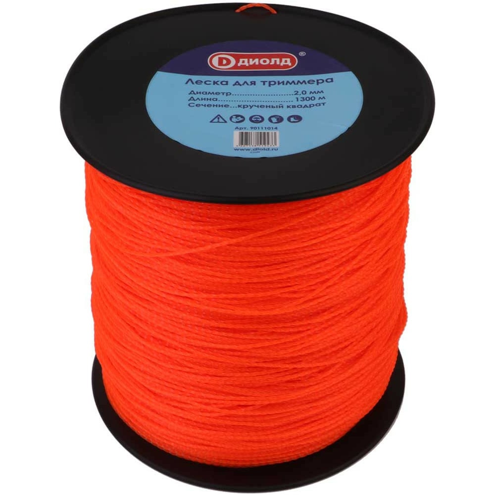 Леска 2 мм, 1300 м, крученый квадрат для триммера ДИОЛД 90111014 ...