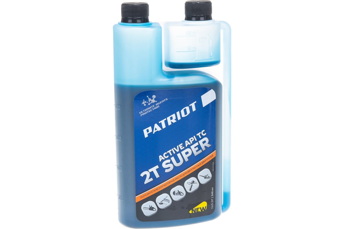 Масло Super Active 2T с дозатором (0.946 л) для 2-х тактных двигателей  Patriot