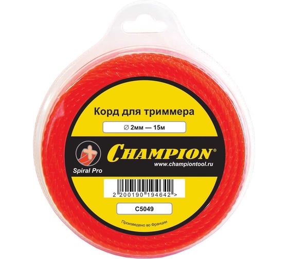 Корд триммерный Spiral Pro (2.0 мм; 15 м; витой) CHAMPION C5049 1