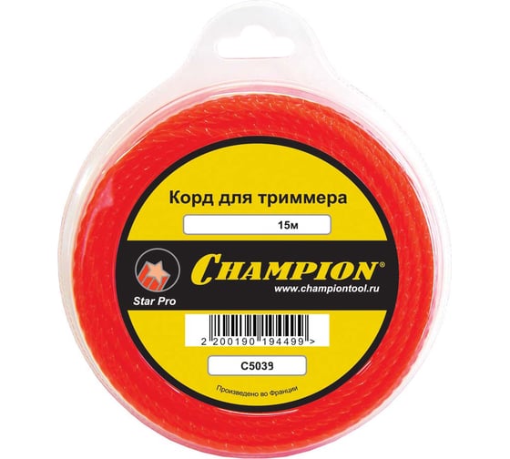 Корд триммерный Star Pro (2.0 мм; 15 м; звезда) CHAMPION C5039