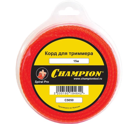 Корд триммерный Spiral Pro (2.4 мм; 15 м; витой) CHAMPION C5050