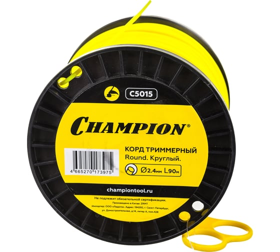 Корд тримерный Round (2.4 мм; 90 м; круглый) CHAMPION C5015